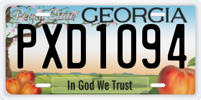 GA license plate PXD1094