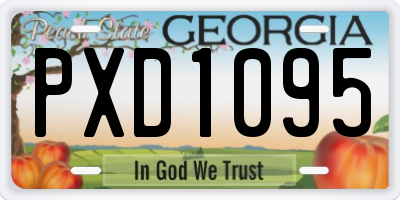 GA license plate PXD1095