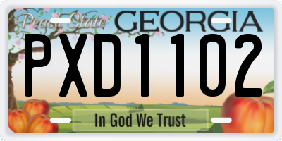 GA license plate PXD1102