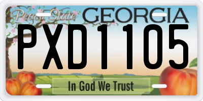 GA license plate PXD1105