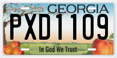 GA license plate PXD1109