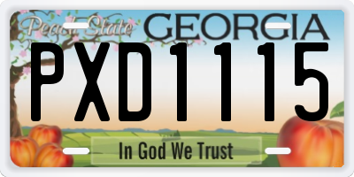 GA license plate PXD1115