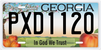 GA license plate PXD1120
