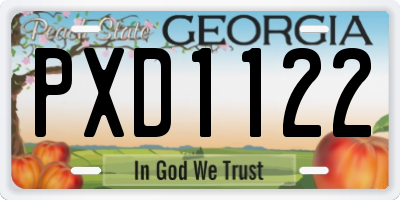 GA license plate PXD1122