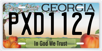 GA license plate PXD1127
