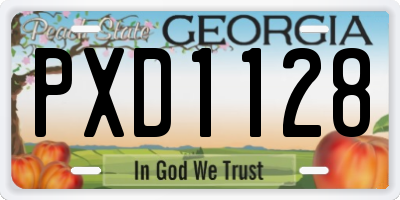 GA license plate PXD1128