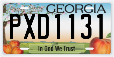 GA license plate PXD1131
