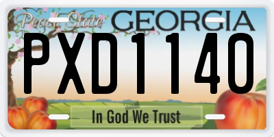 GA license plate PXD1140