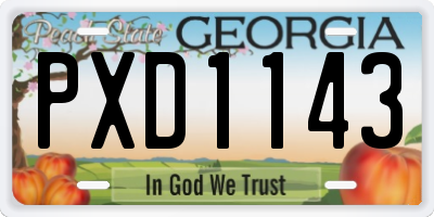 GA license plate PXD1143
