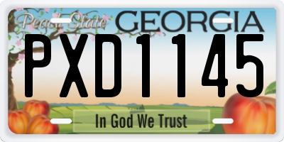 GA license plate PXD1145