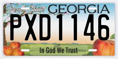 GA license plate PXD1146