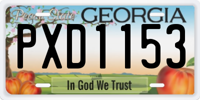 GA license plate PXD1153