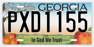 GA license plate PXD1155