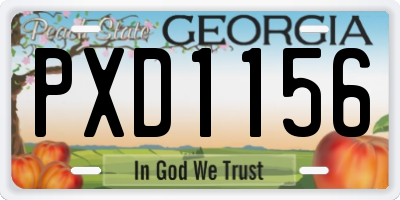 GA license plate PXD1156