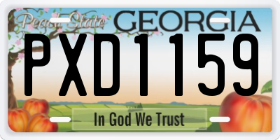 GA license plate PXD1159