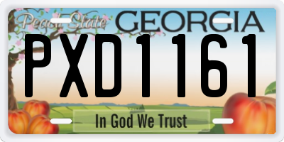 GA license plate PXD1161