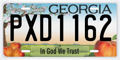 GA license plate PXD1162