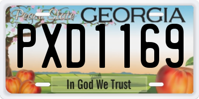 GA license plate PXD1169