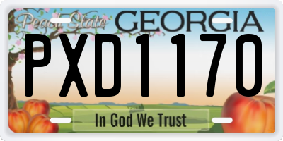 GA license plate PXD1170