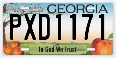 GA license plate PXD1171