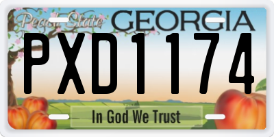 GA license plate PXD1174