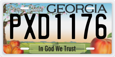 GA license plate PXD1176
