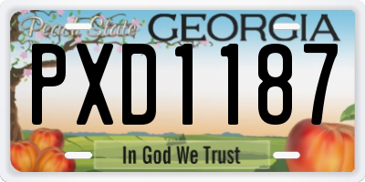 GA license plate PXD1187