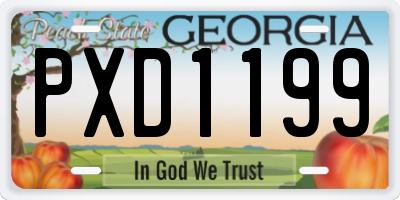 GA license plate PXD1199