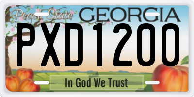 GA license plate PXD1200