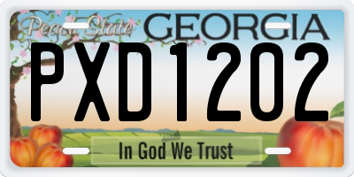 GA license plate PXD1202