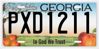GA license plate PXD1211
