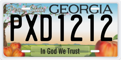 GA license plate PXD1212