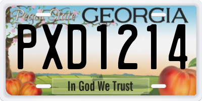GA license plate PXD1214