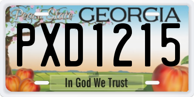 GA license plate PXD1215