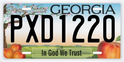 GA license plate PXD1220