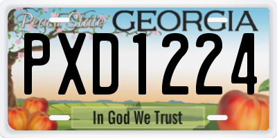 GA license plate PXD1224