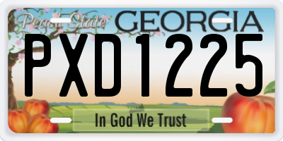 GA license plate PXD1225