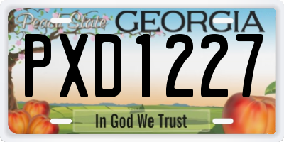 GA license plate PXD1227