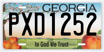 GA license plate PXD1252