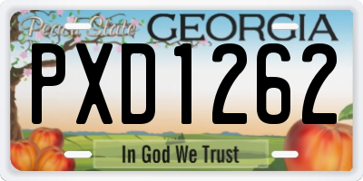 GA license plate PXD1262