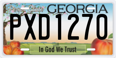 GA license plate PXD1270