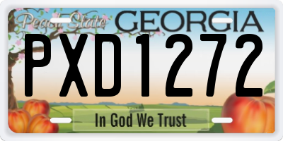 GA license plate PXD1272