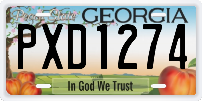 GA license plate PXD1274