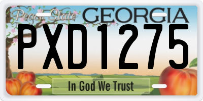 GA license plate PXD1275