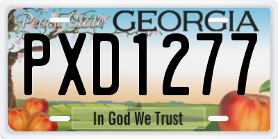 GA license plate PXD1277