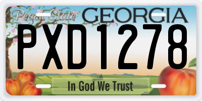 GA license plate PXD1278