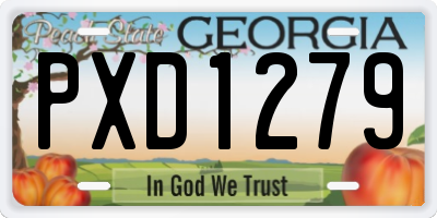 GA license plate PXD1279