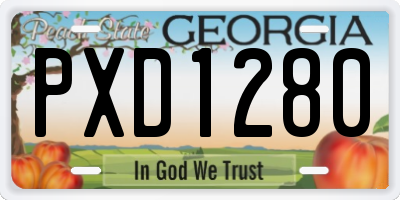 GA license plate PXD1280