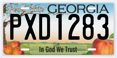 GA license plate PXD1283