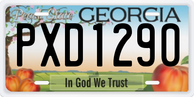 GA license plate PXD1290